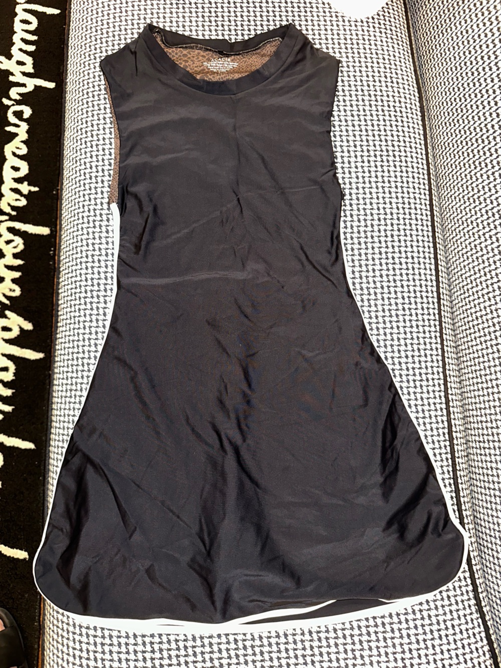 acacia swimwear Black & Brown Leopard-Print Lining Bikini Top
